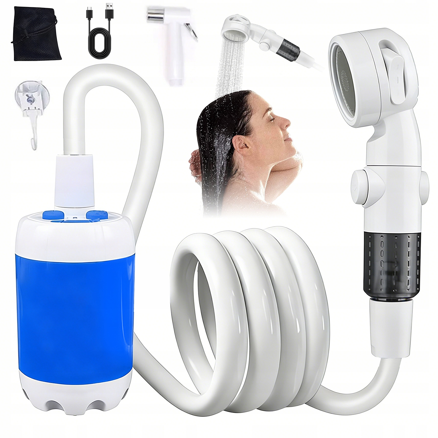 Přenosná Turistická Voděodolná Sprcha S Akumulátorem 4000 Mah