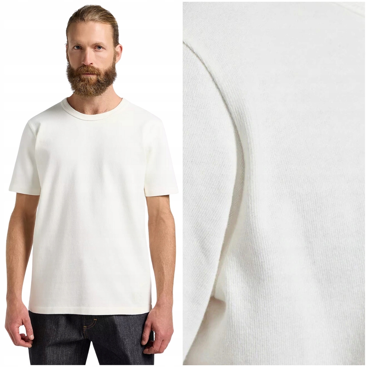 Lee 101 Core Tee Ecru Premium t-shirt mięsista bawełniana koszulka męska L