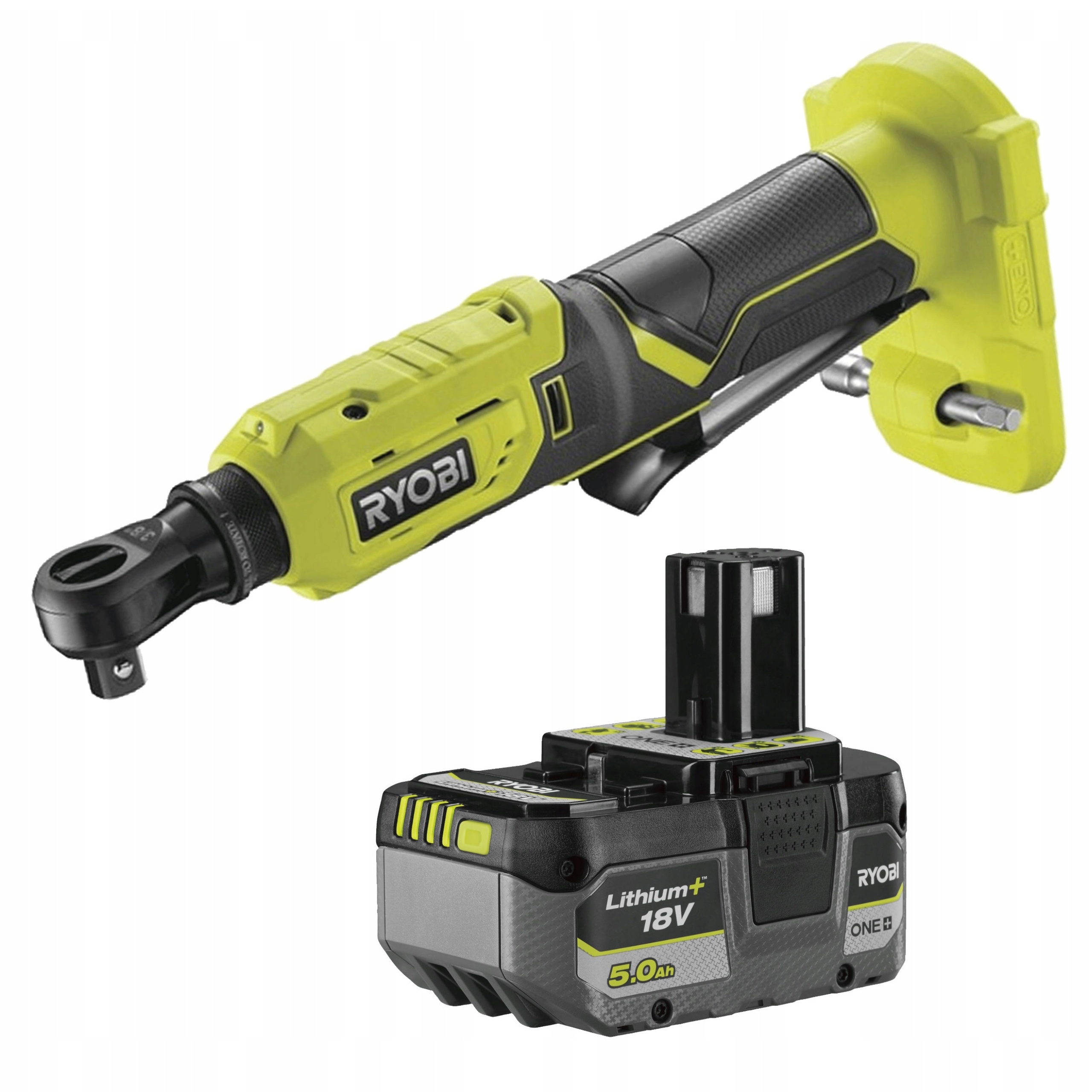 Ryobi Akumulátorová račňa 3/8 18V 60 Nm 5Ah Batéria