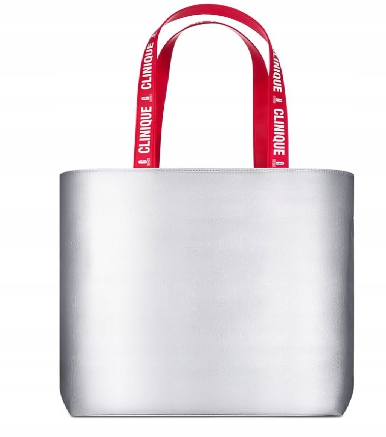 

Torba Clinique Silver Srebrna Plażowa Zakupowa