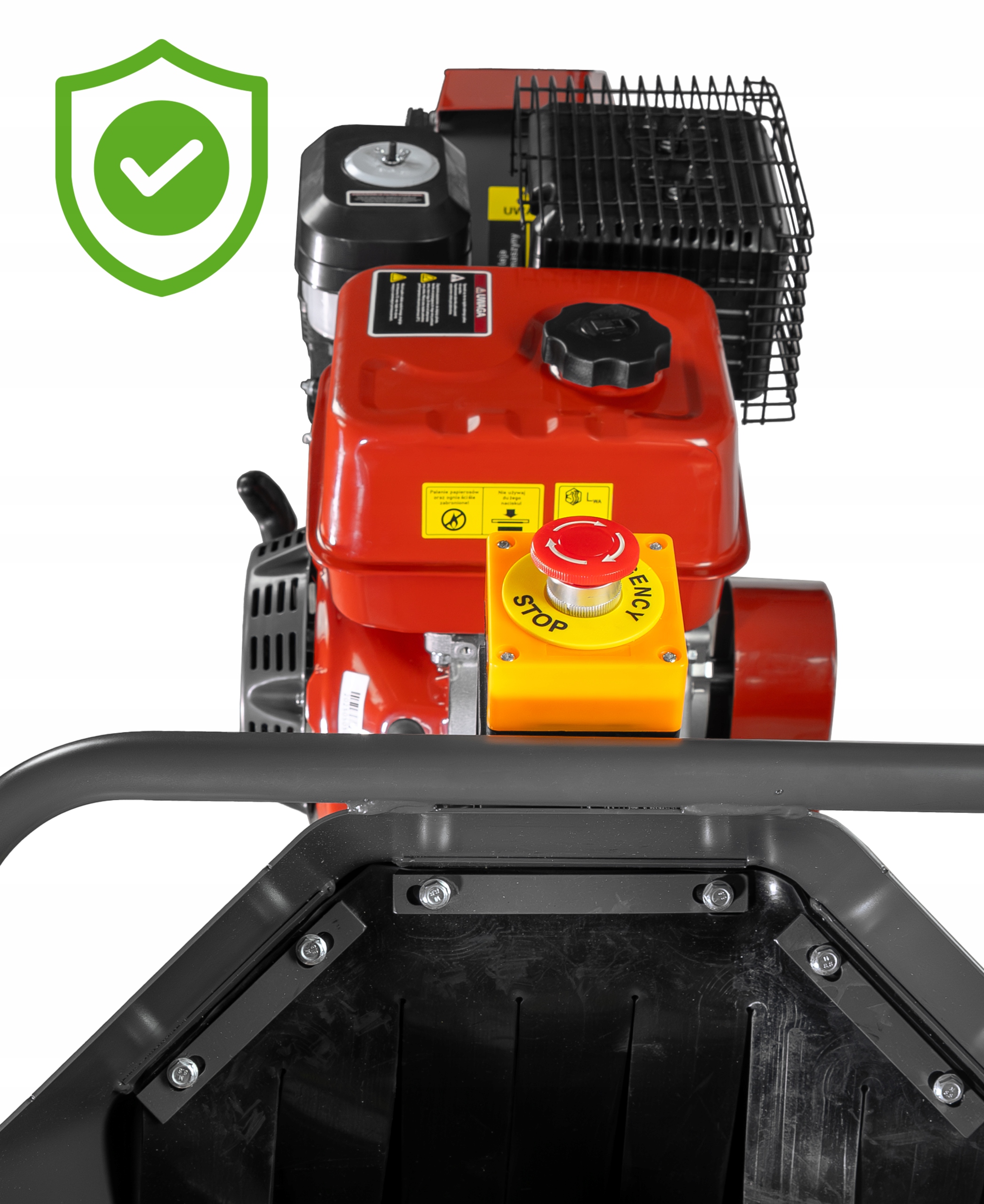 POTĘŻNY ROZDRABNIACZ SPALINOWY DO GAŁĘZI 120MM MOCNY SILNIK 420CC STABILNY Wysokość produktu 112 cm