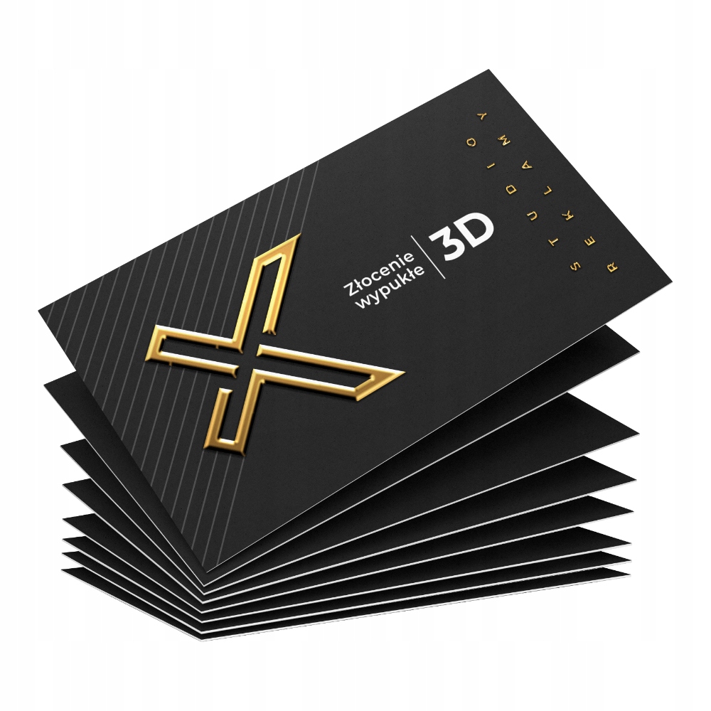 

Wizytówki złocone złote wypukłe złoto 3D 400 sztuk