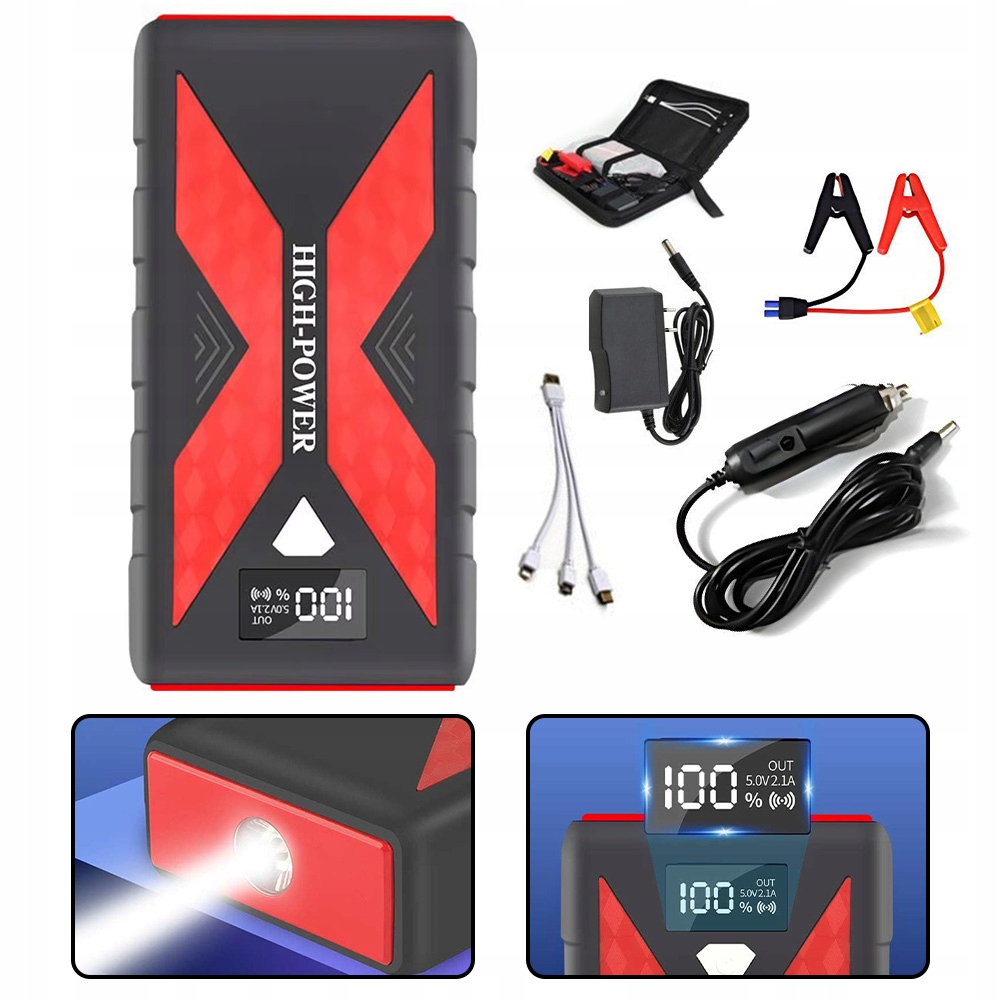 Startovací Sada S Evropskou Nabíječkou, Kabelem 3V1 A Úložným Pouzdrem