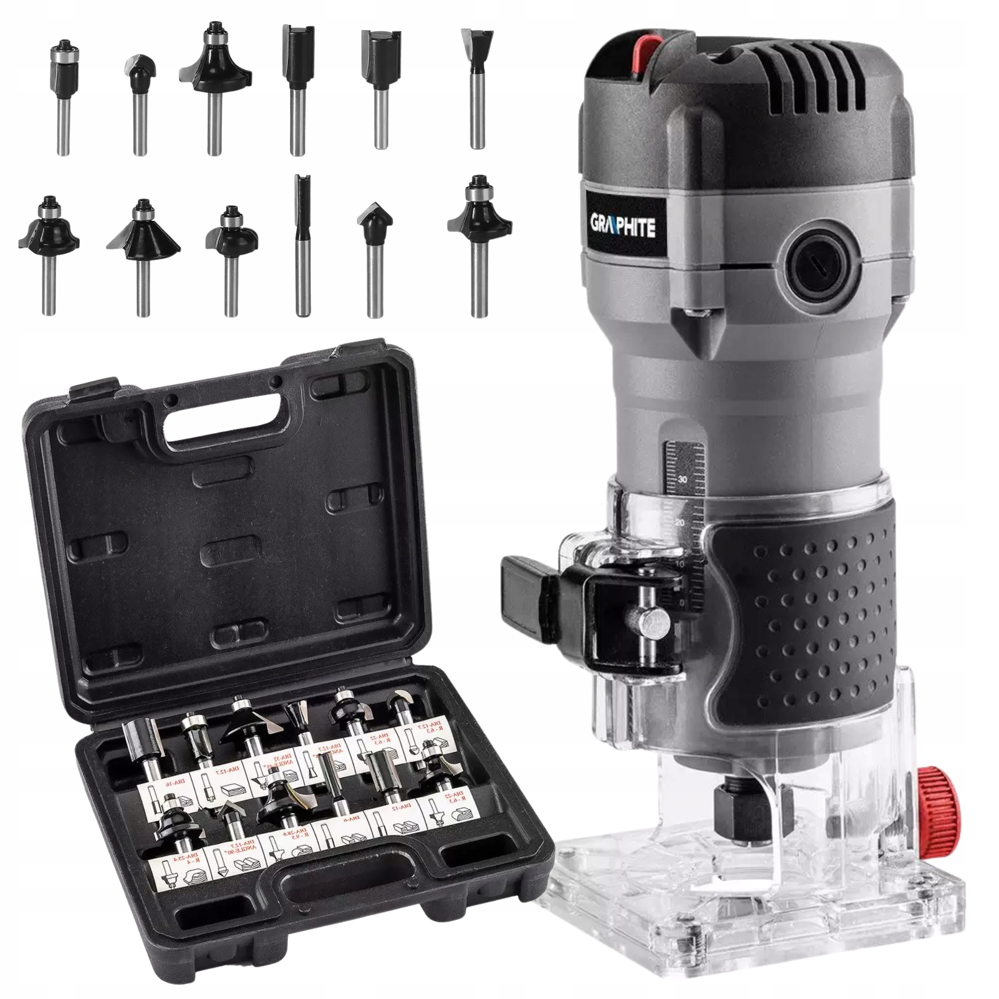 Graphite Frezarka Krawędziowa 510W Frezy 12 szt. Górnowrzecionowa 6-8 mm