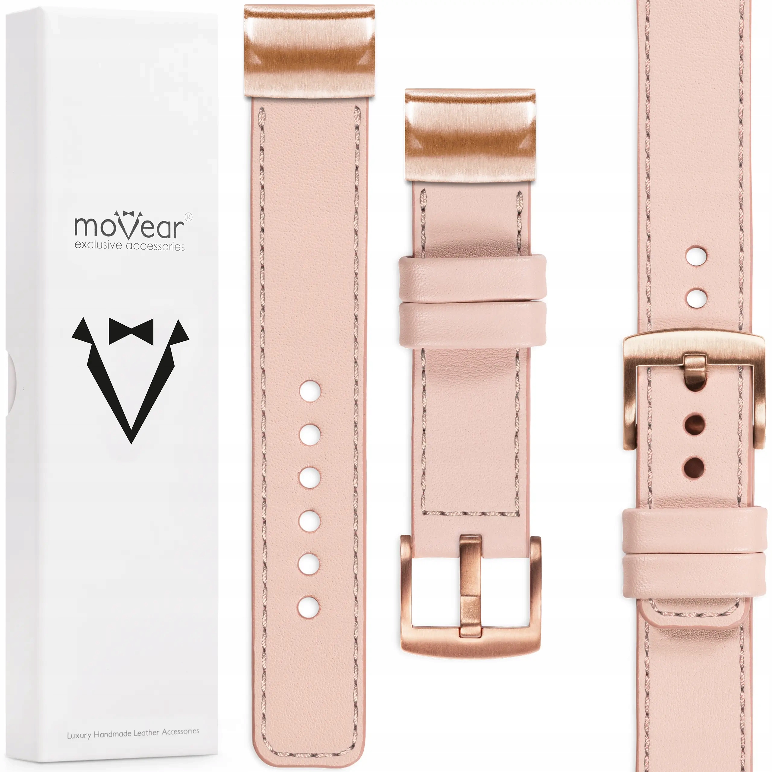 Kožený řemínek pro Garmin QuickFit 20 Fenix 8s 7s 6s 5s Movear