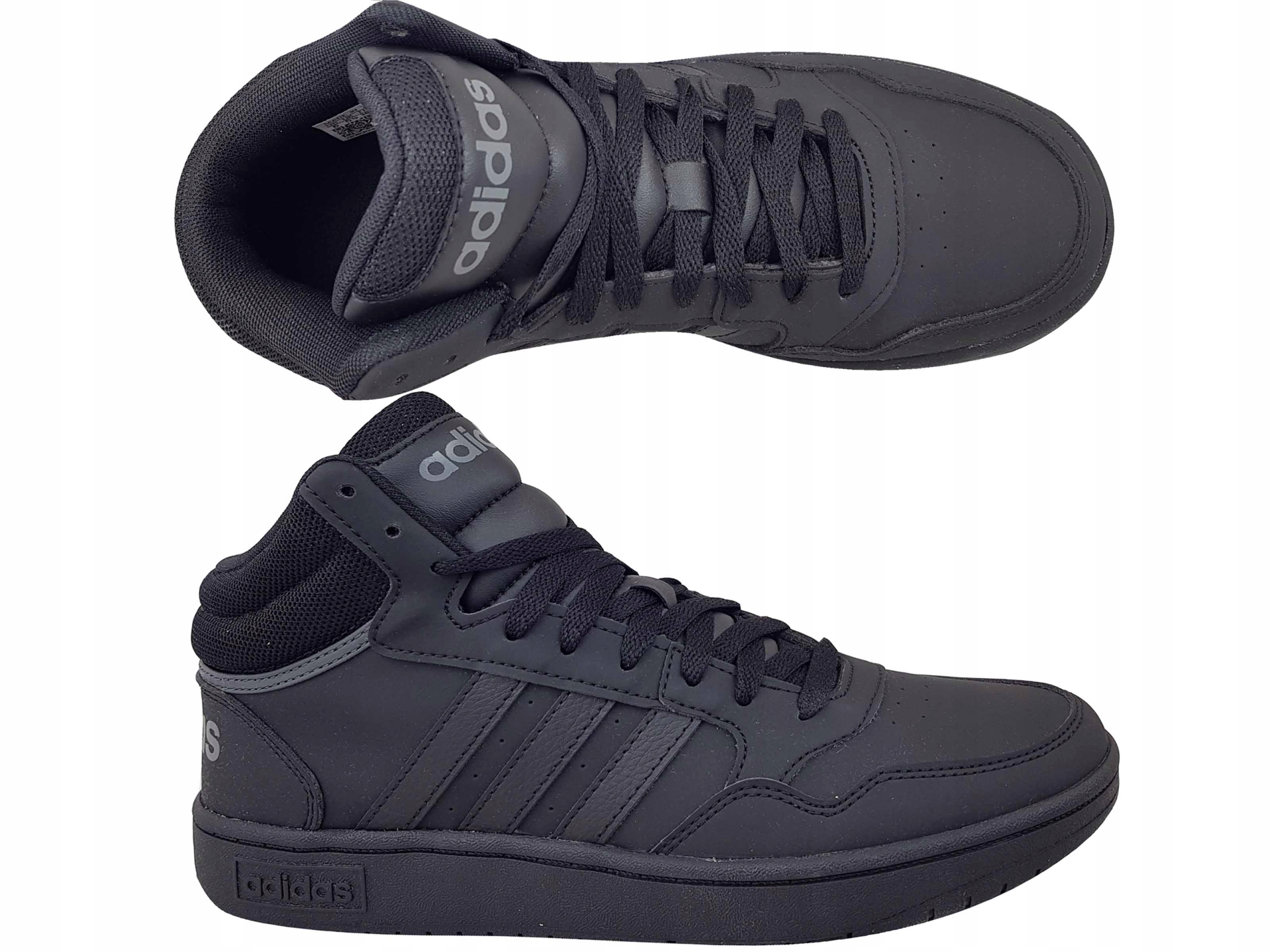 ADIDAS HOOPS 3.0 MID HR0228 TRAMPKI BUTY WYSOKIE GRAFITOWE Rozmiar 36