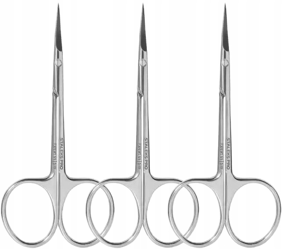3 kusy Profesionální nůžky na kůži s háčkem 51 Type 3 Staleks