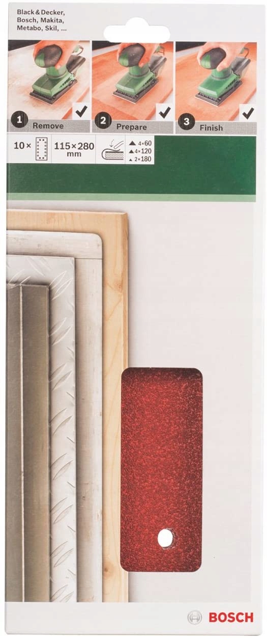 Papier ścierny Bosch 115x280mm P60/120/180 10 szt