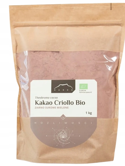 Nanga Bio kakao Criollo surové Raw 1 kg mleté Peru