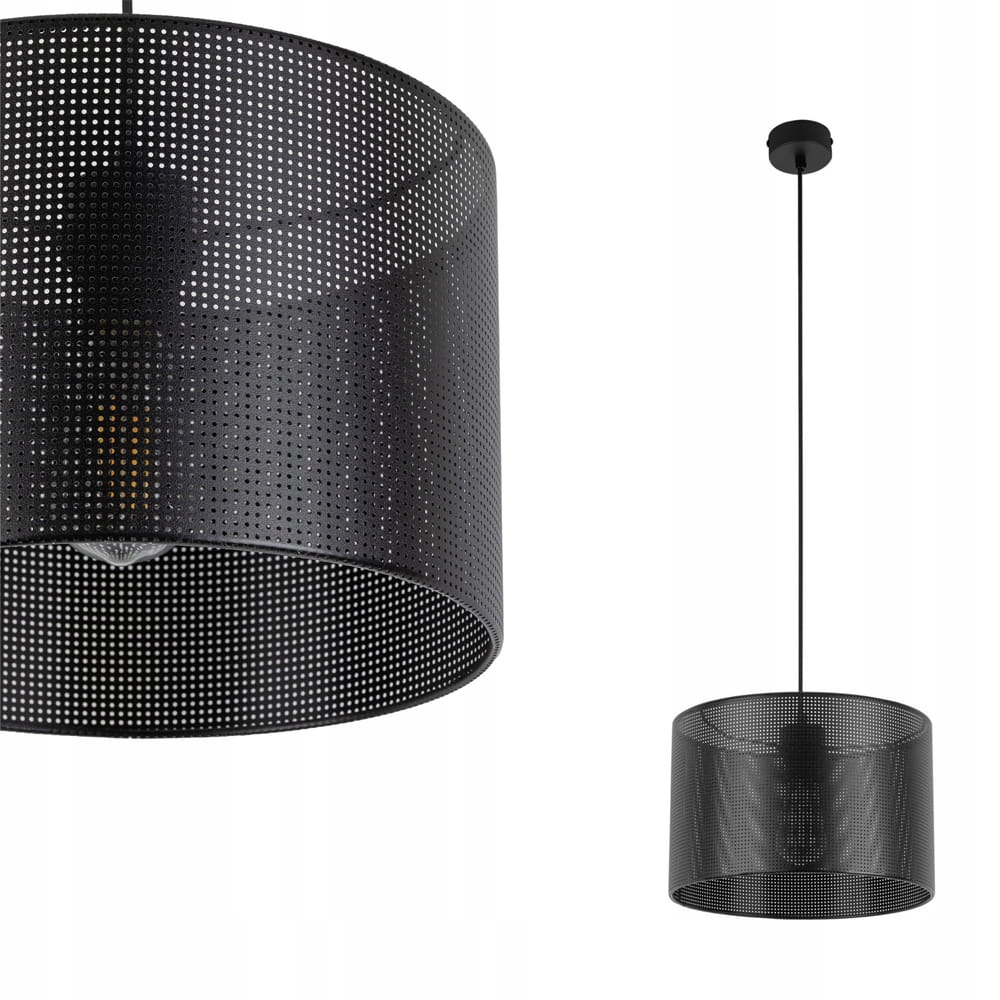 Závěsná lampa Moreno na E27, černé stínidlo, moderní styl 4991 Tk Lighting