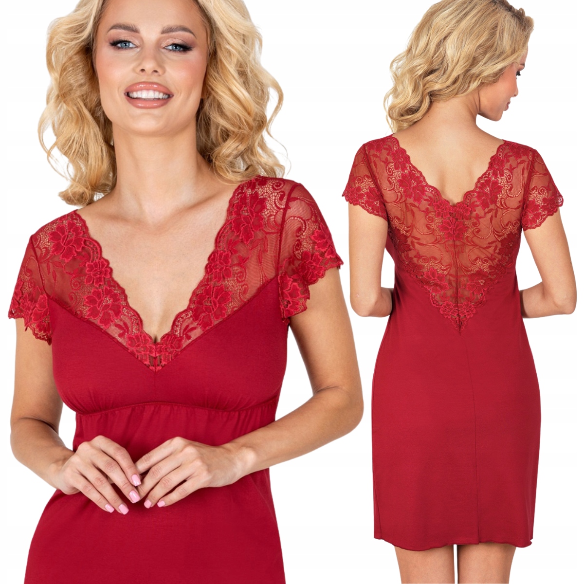 Elegantní košile košile noční Donna Ismena Bordo XXL