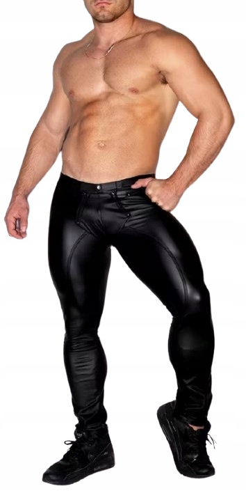 Pánské Sexy Legíny Jako Matná Kůže, Rozparky Na Zip, Velikost XL