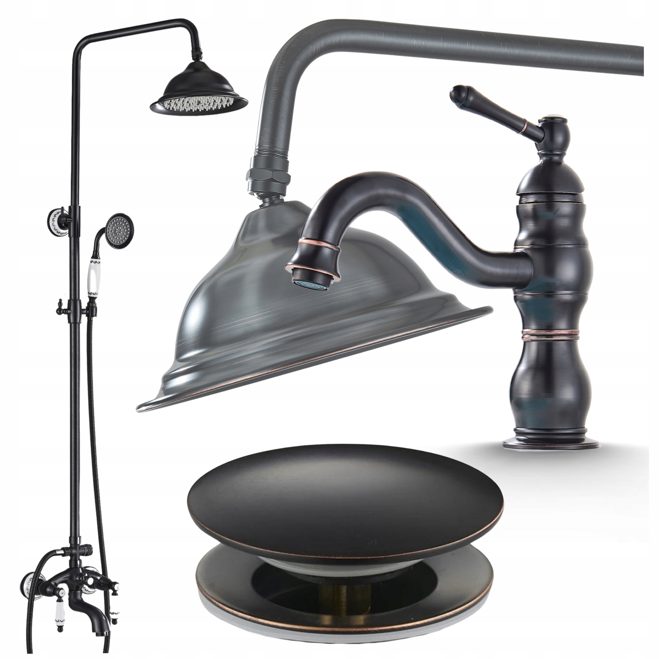 Stojanková umývadlová batéria s otočným výtokom Retro kohútik Sada do kúpeľne