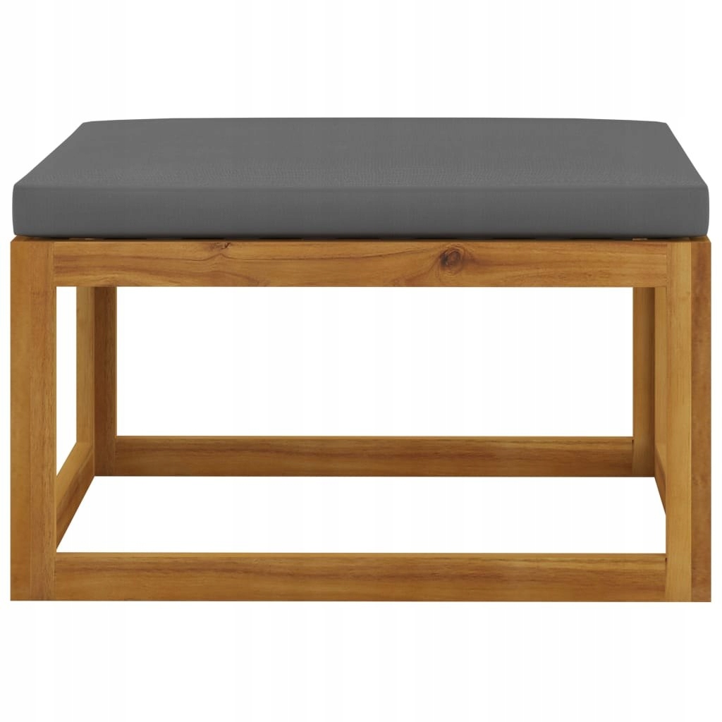 PODNÓŻEK Z CIEMNOSZARĄ PODUSZKĄ DREWNO AKACJOWE Marka inna