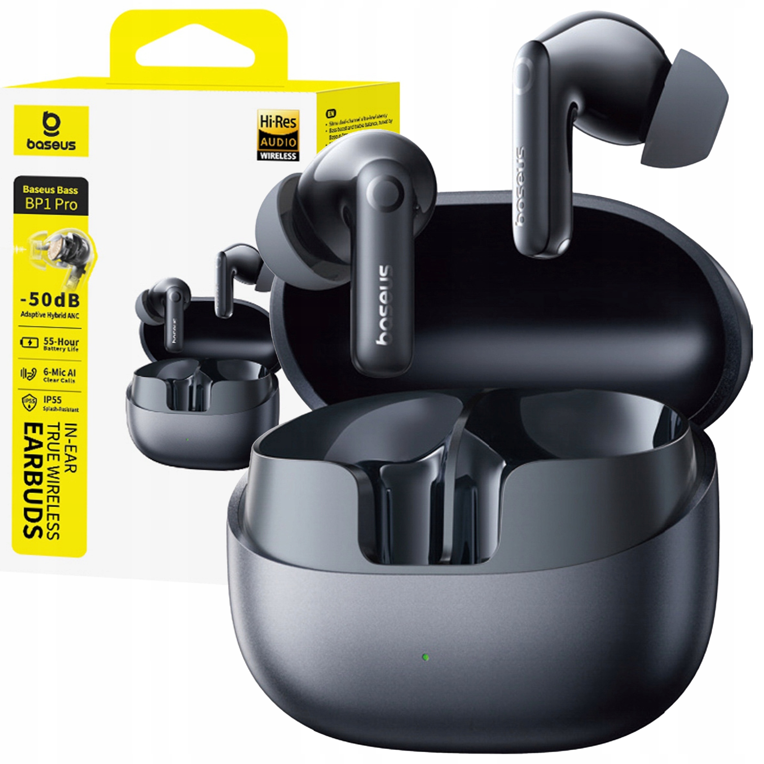 Sluchátka Tws Baseus Bass BP1 Pro Kanálové Aktivní Anc Bluetooth
