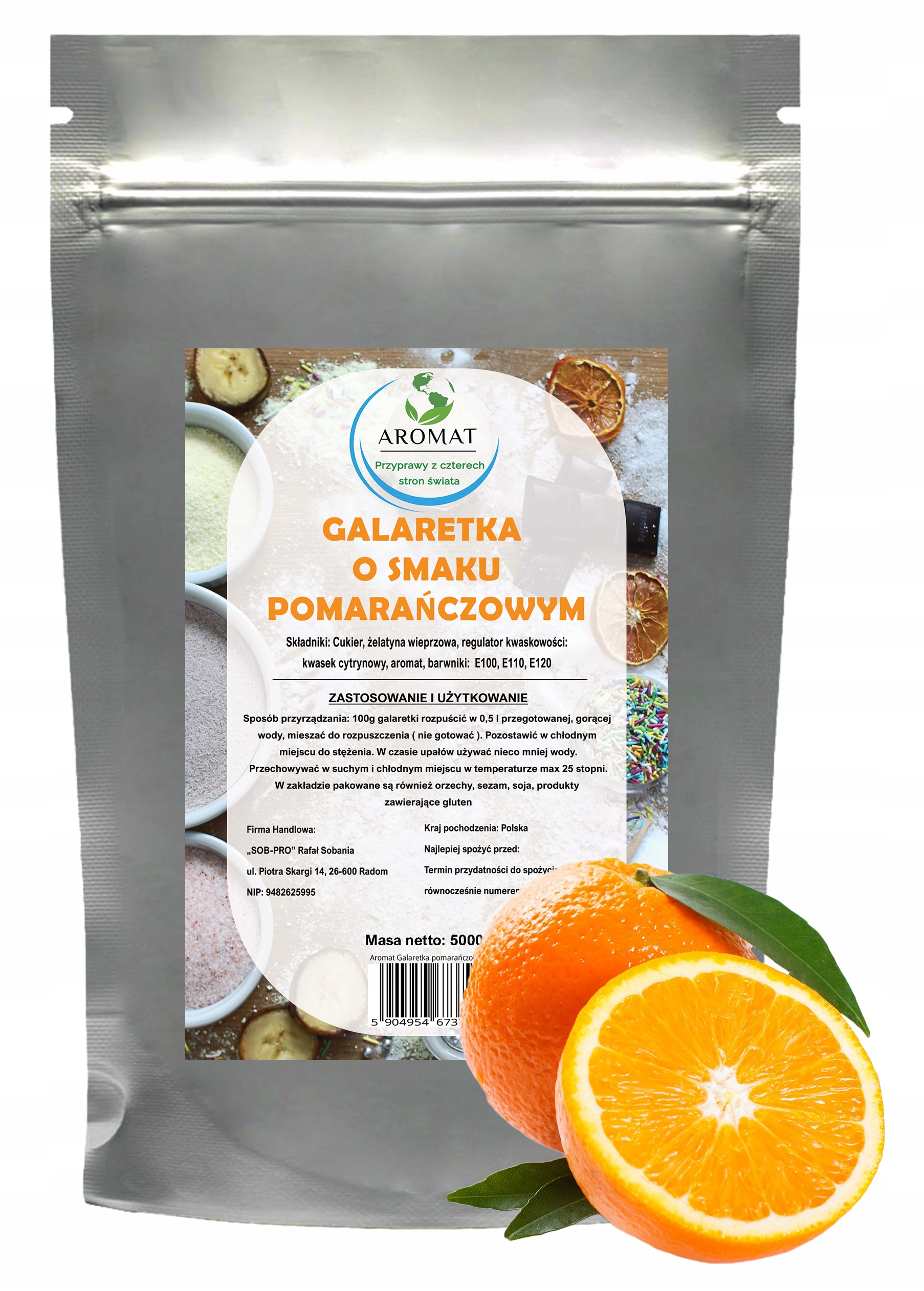 Levně Želé S Pomerančovou Příchutí 5000 G Aromat Pomeranč 5 Kg