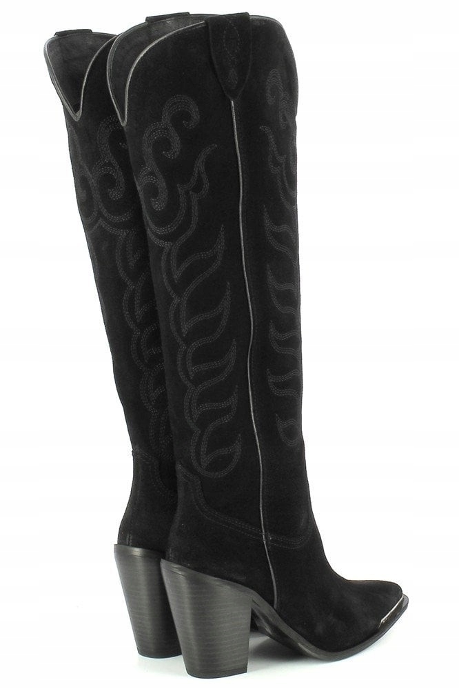 CARINII B8364 KOZAKI KLASYCZNE SKÓRA CZARNE 40 Płeć kobieta