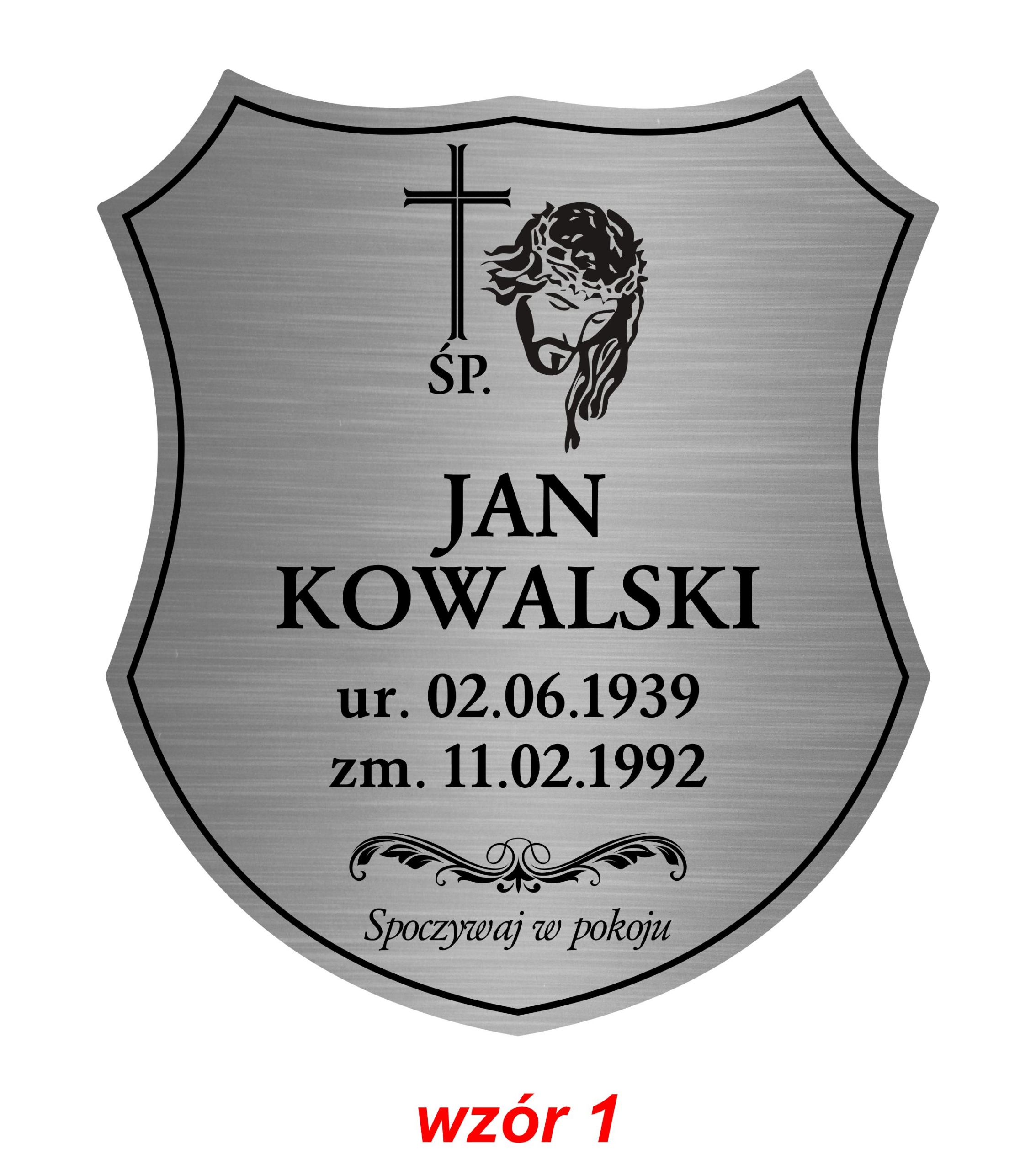 

Tabliczka na grób krzyż nagrobek grawer laminat