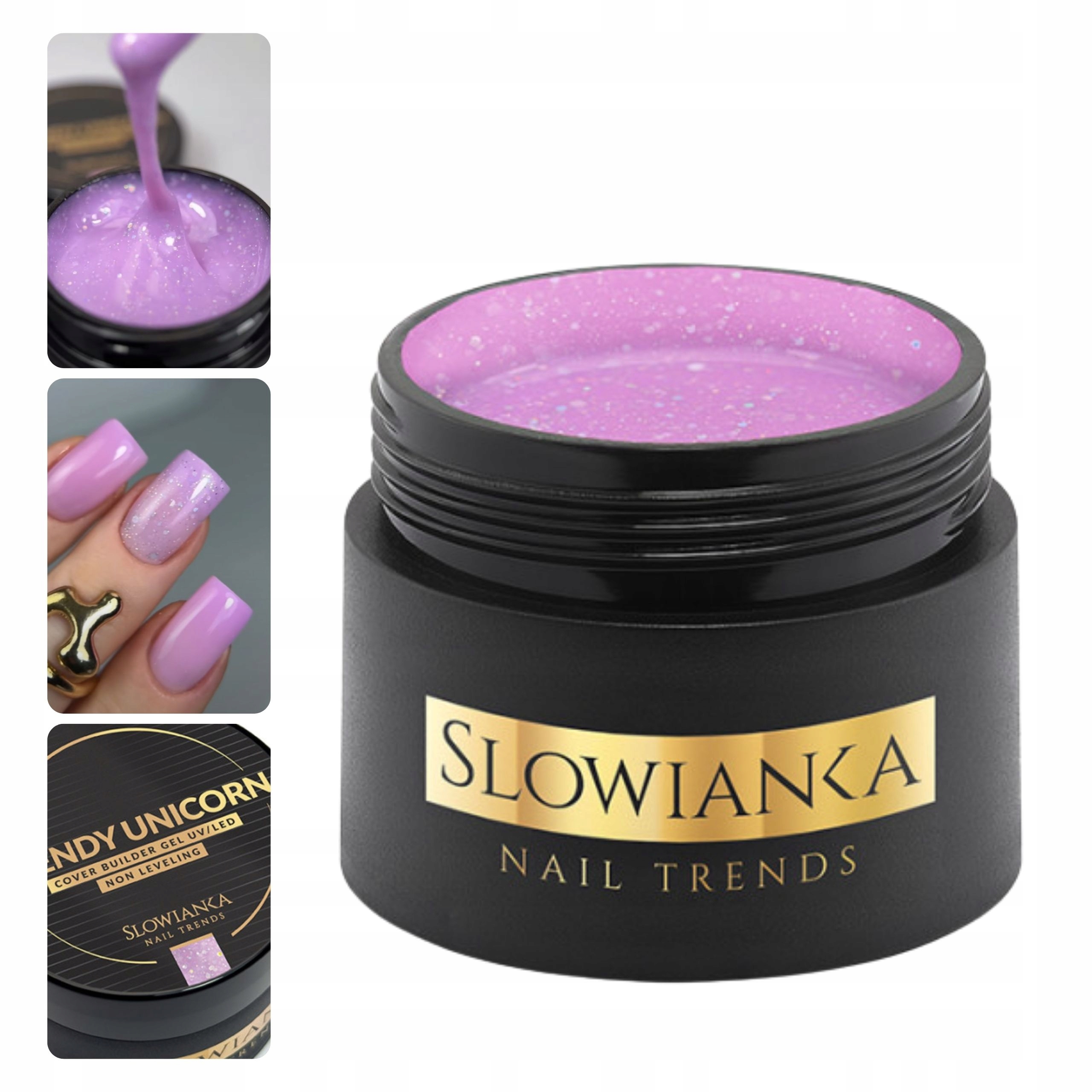 Żel do przedłużania fioletowy non-leveling Trendy Unicorn Bez Tpo