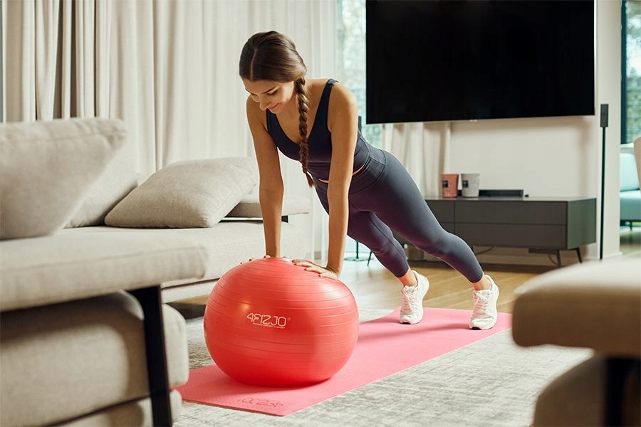 PIŁKA GIMNASTYCZNA REHABILITACYJNA FITNESS W ZESTAWIE Z POMPKĄ 55 CM Kod producenta 4FIZJO