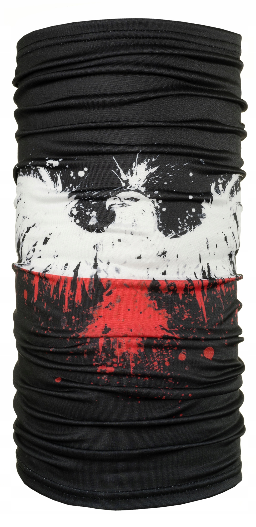 

Długi Komin Motocyklowy Czarny Patriotyczny Wzór