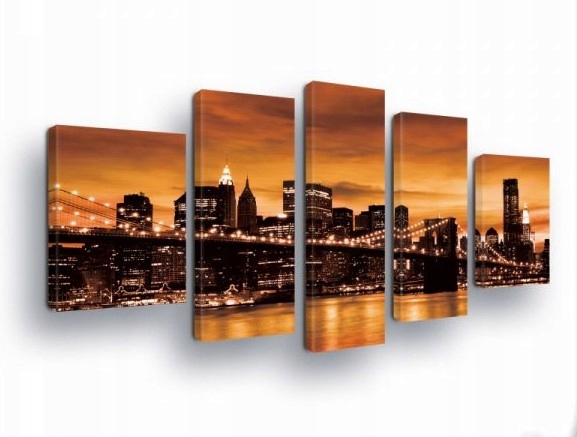 Obraz 170x100 Mestská krajina New York Brooklyn most západ slnka