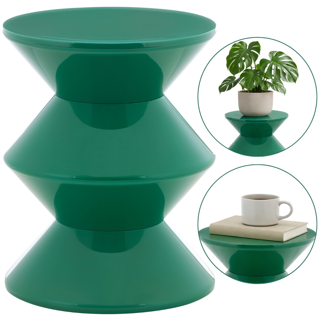 Kávový Stolek Flame Zelený Minimalistický do obývacího pokoje moderní retro