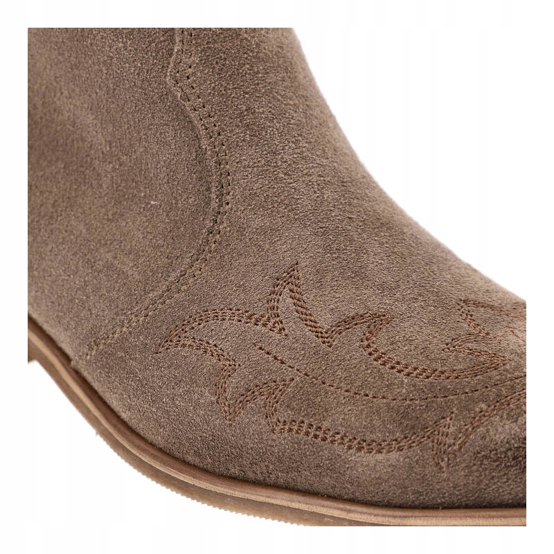 Brązowe Botki Exquisite Modne Kowbojki Damskie Rozmiar 36