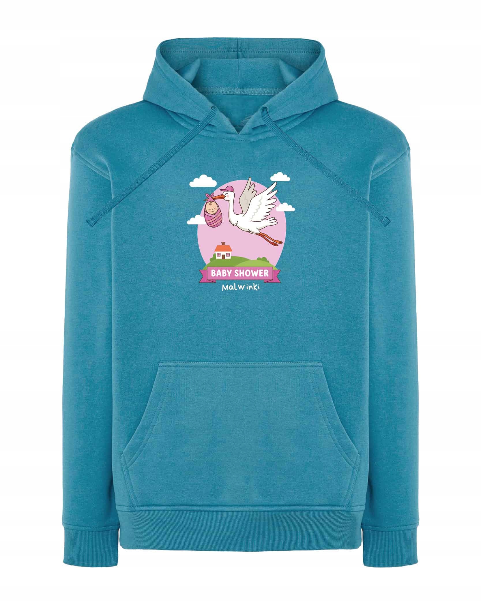 Mikina s kapucí Baby Shower Personalizovaná dívka Modrá M