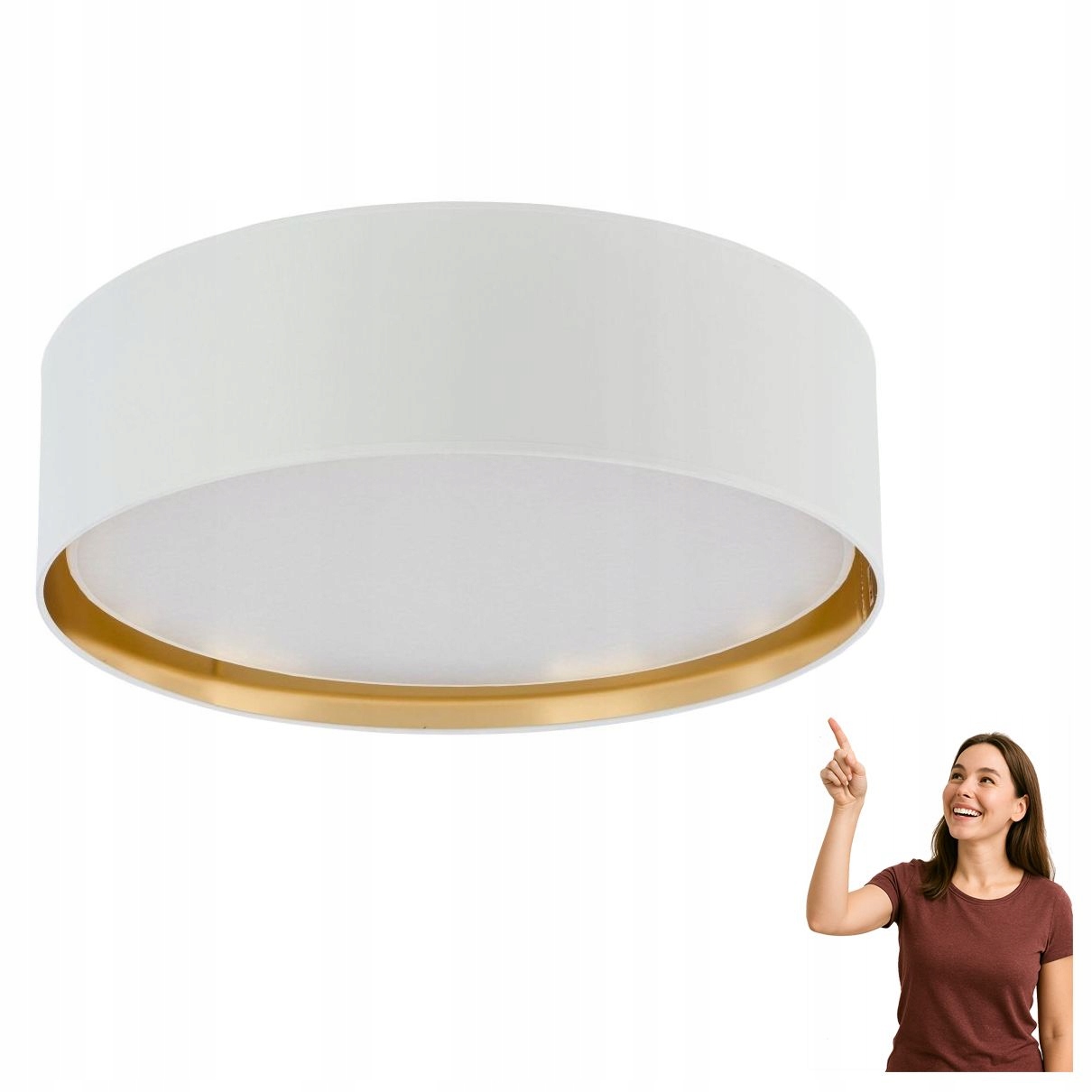 Stropná lampa Bilbao White/gold 600 3433 Tk Lighting