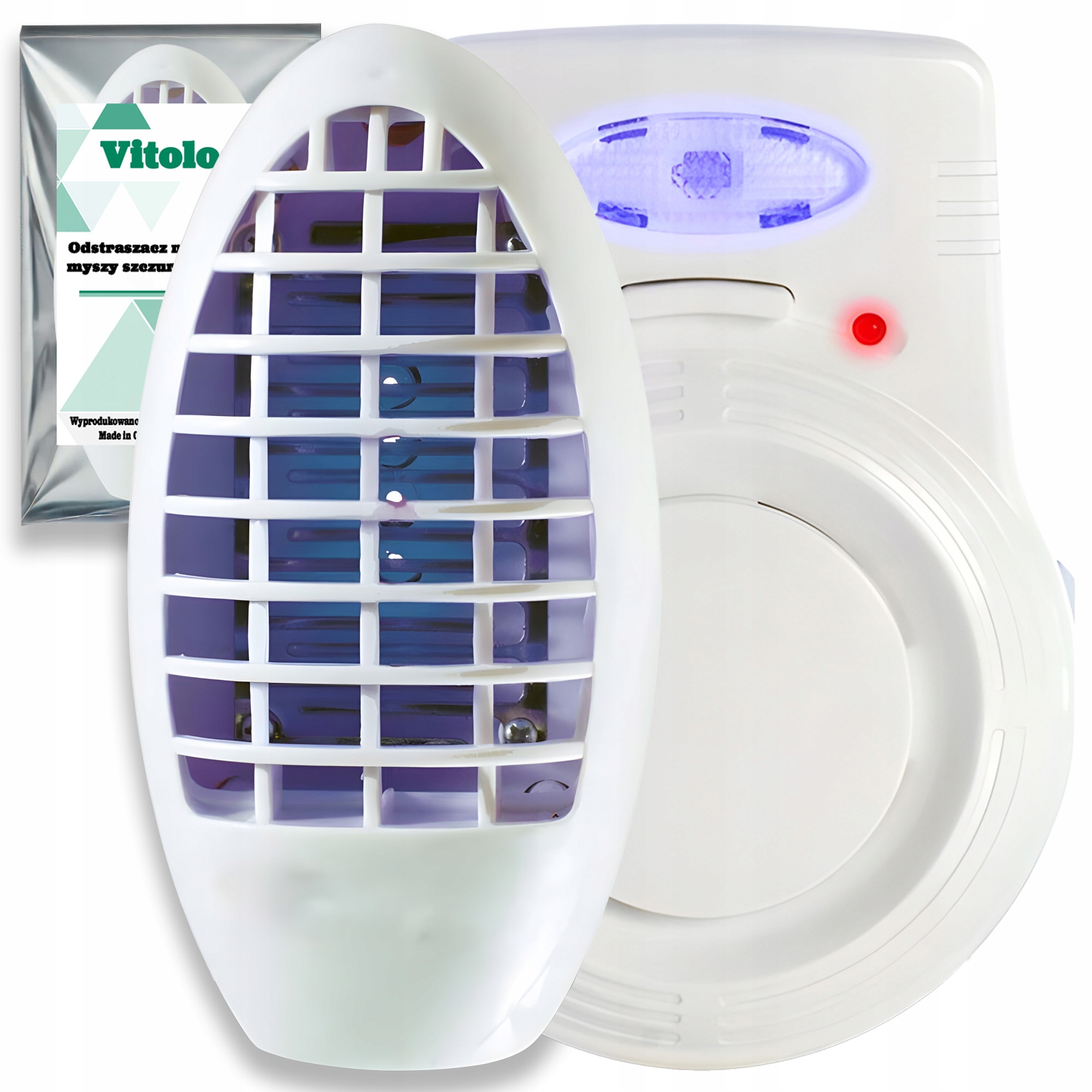 Odpuzovač na hlodavce Myši Krysy Uv lampa na hmyz Mouchy Komáři 2v1