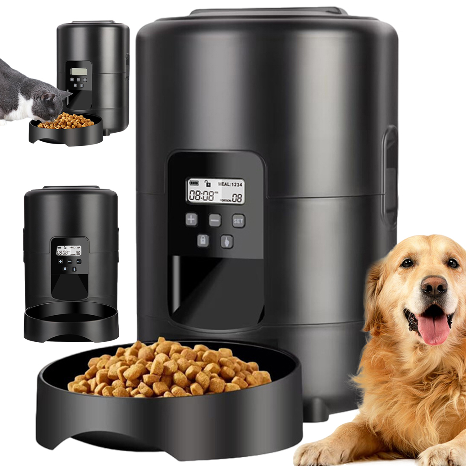 Levně 2 L Automatické Krmítko Pro Zvířata Usb Led S Inteligentním Časovačem