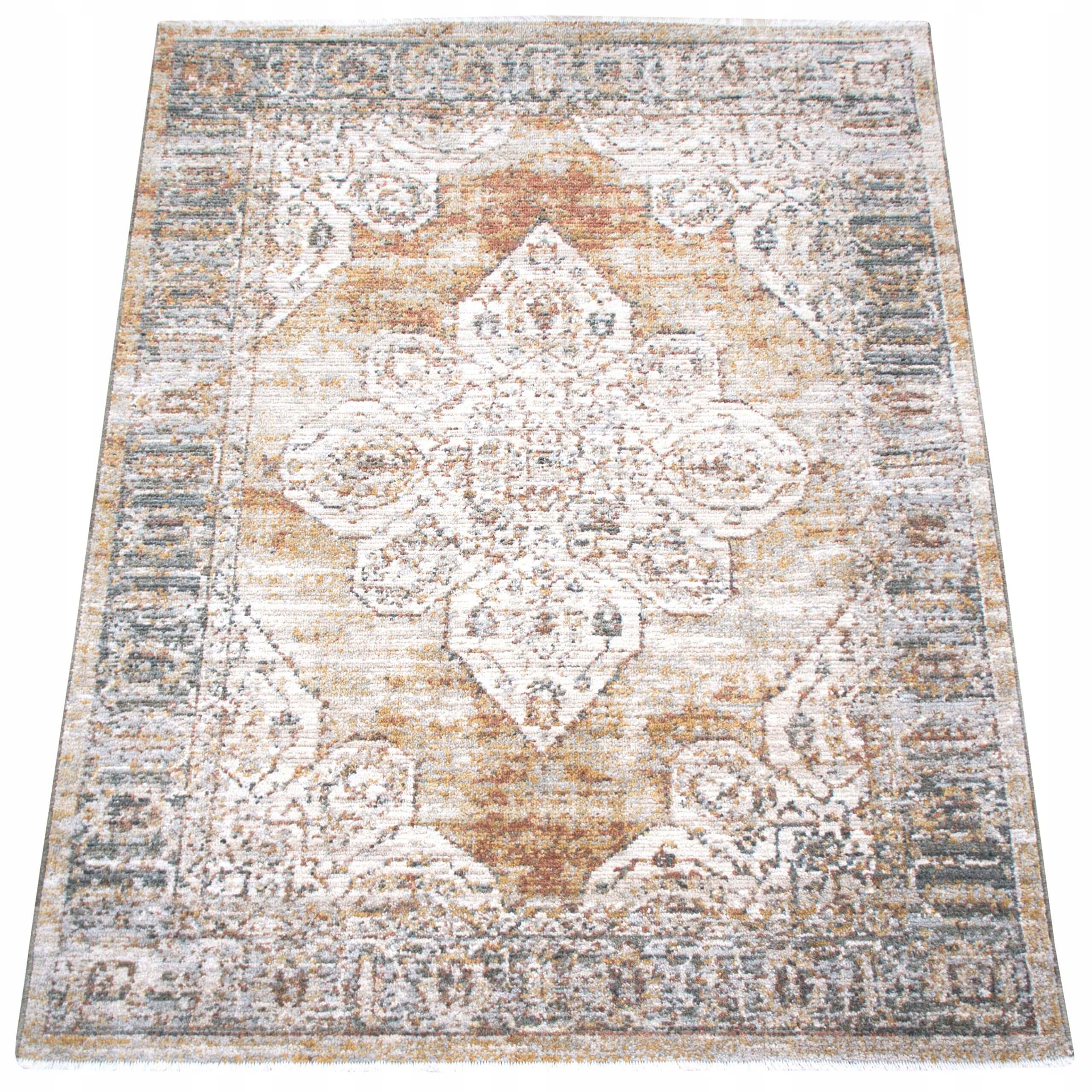 Koberec Klasický 80X150 CM Do Obývacího Pokoje Rozeta Barevný S Třásněmi