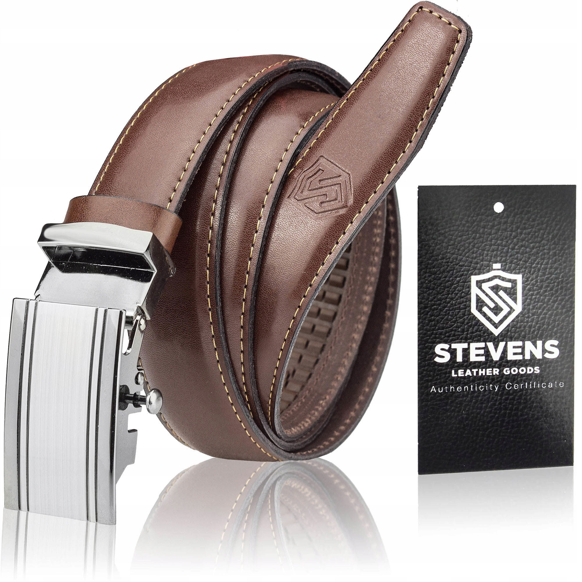 

Skórzany Pasek Do Spodni Automat Stevens 110cm 1B