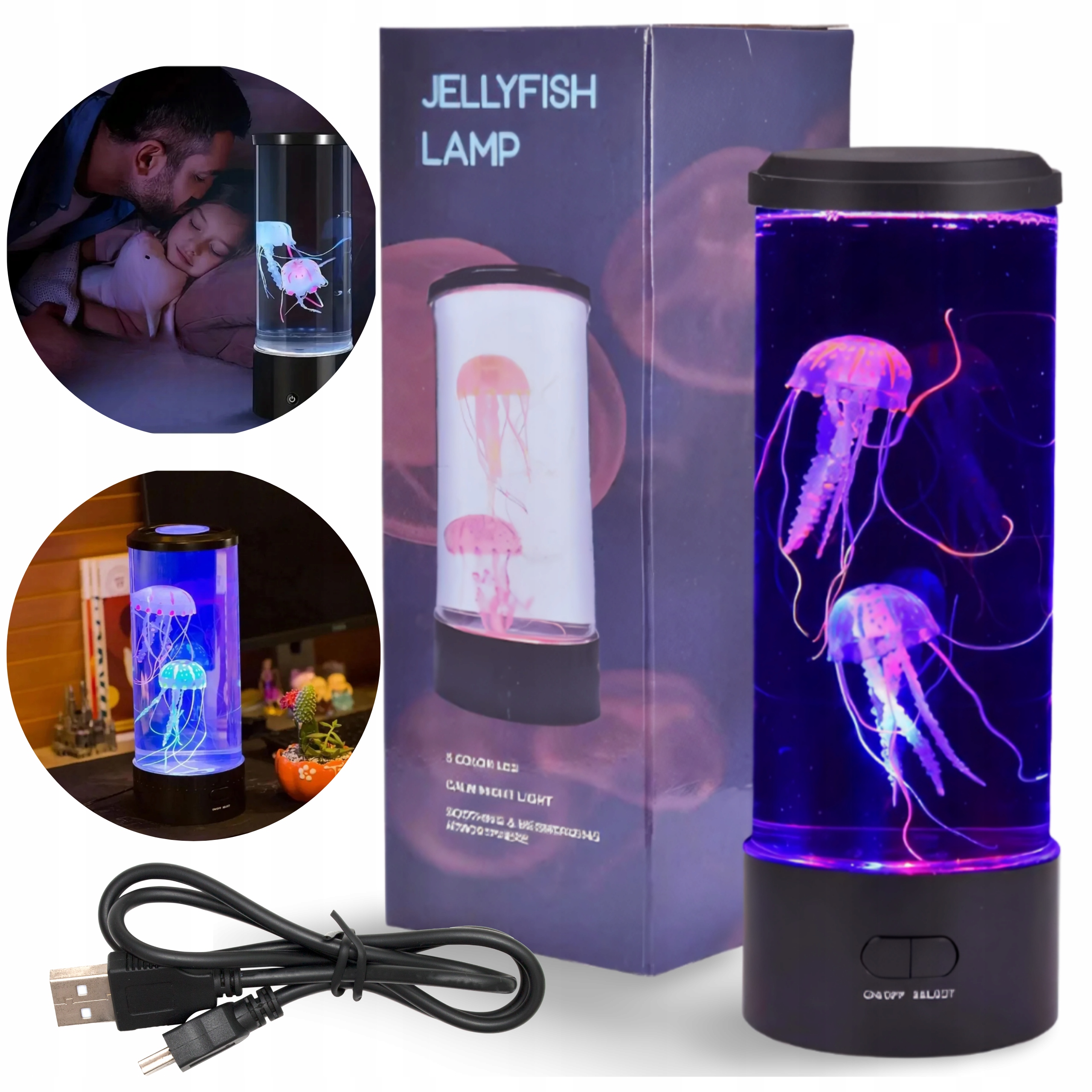 Lampa Láva Medúzy Led Stolní Noční Lampa Usb Barevný Dárek Dekorace