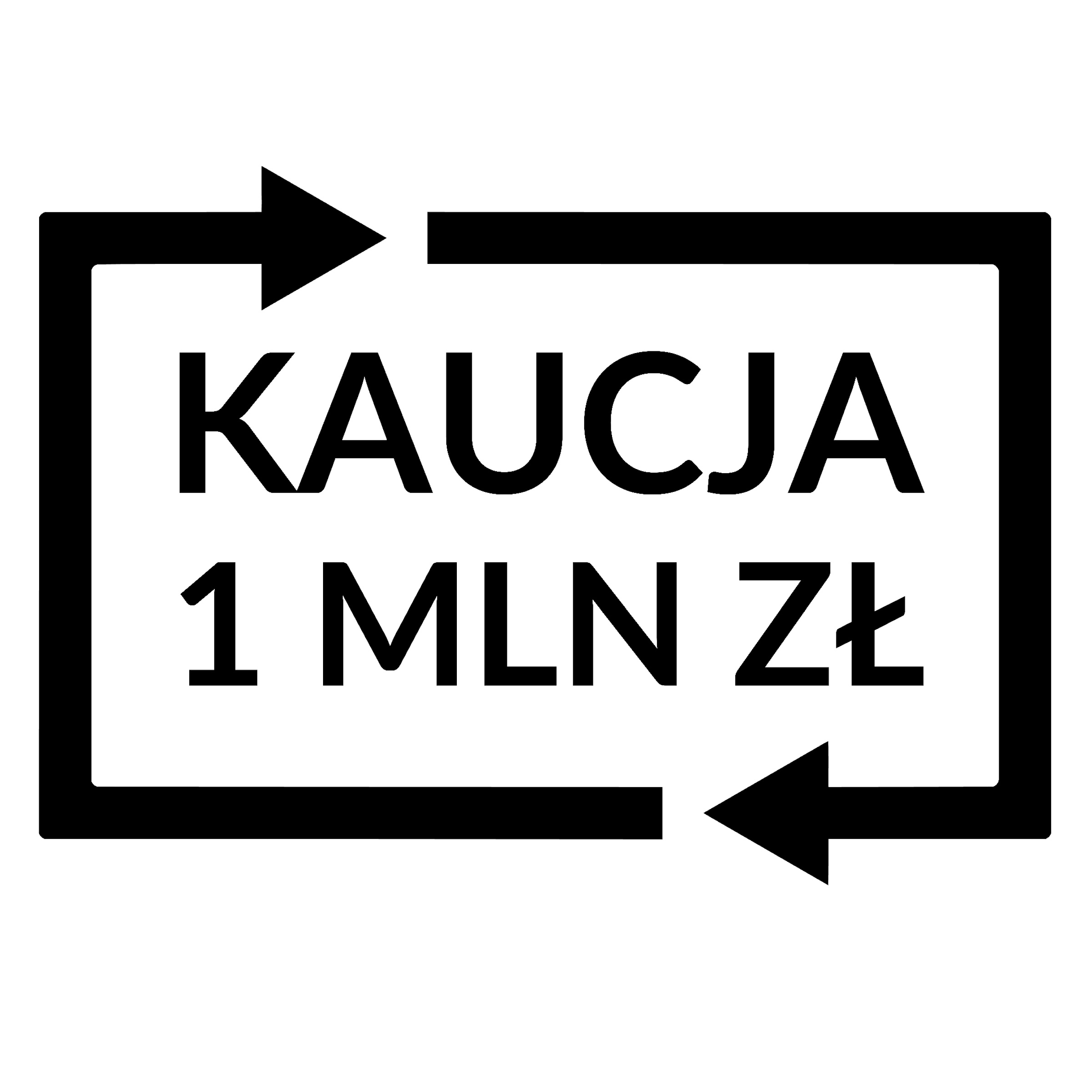 Naklejka Kaucja System Kaucyjny 24 cm na samochód 24 x 15 cm 1 mln
