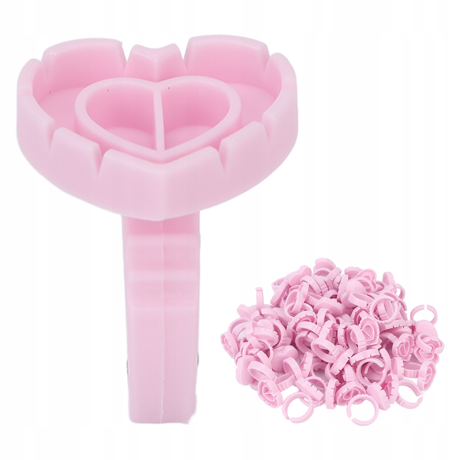 PIERŚCIONEK NA KLEJ DO RZĘS ZESTAW - 100SZT. SERCE Marka inna marka