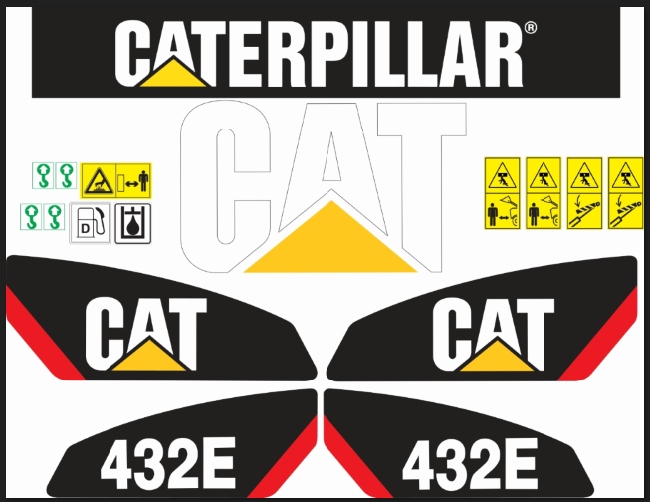 nálepka, logo na kapotu rypadlo-nakladač Cat 432E