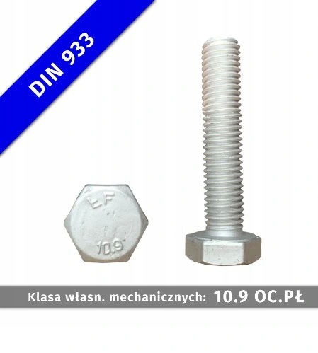 

Śruba M 8x30-10.9 fl Zn Din 933 10 szt