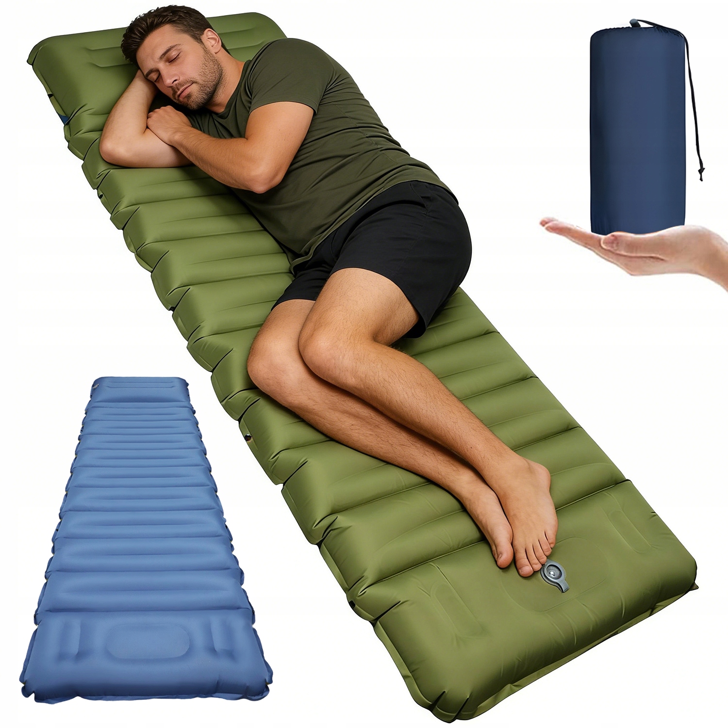 Matrace S Polštářem Lehká Kempingová Podložka 198×68 CM