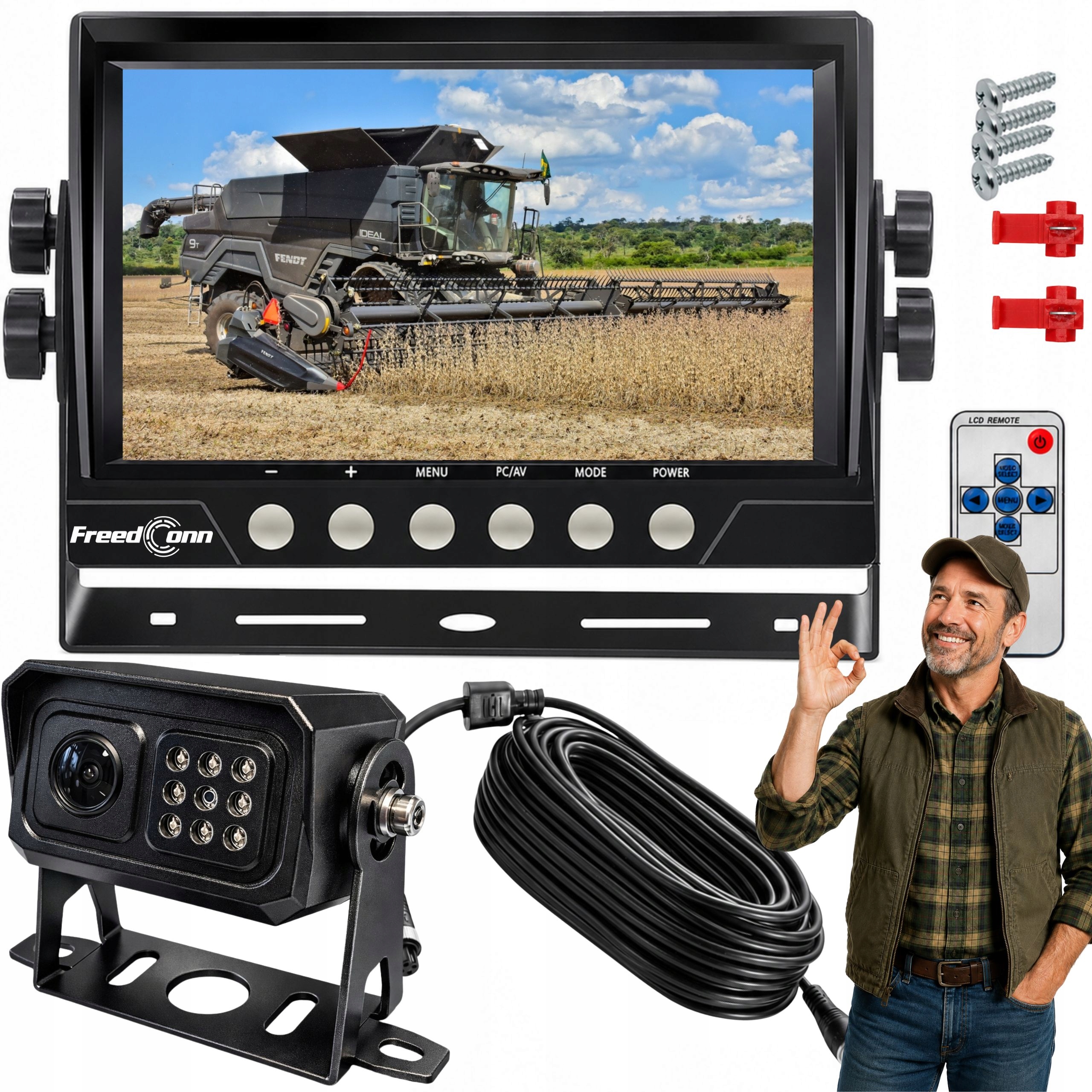 FreedConn AHD7010 Kamera Cofania Sony Monitor 7" Full Hd do traktor Tir Bus