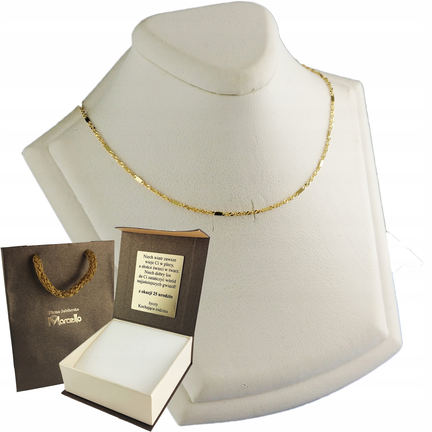 

Złoty Łańcuszek Damski 585 kręcony Błyszczący