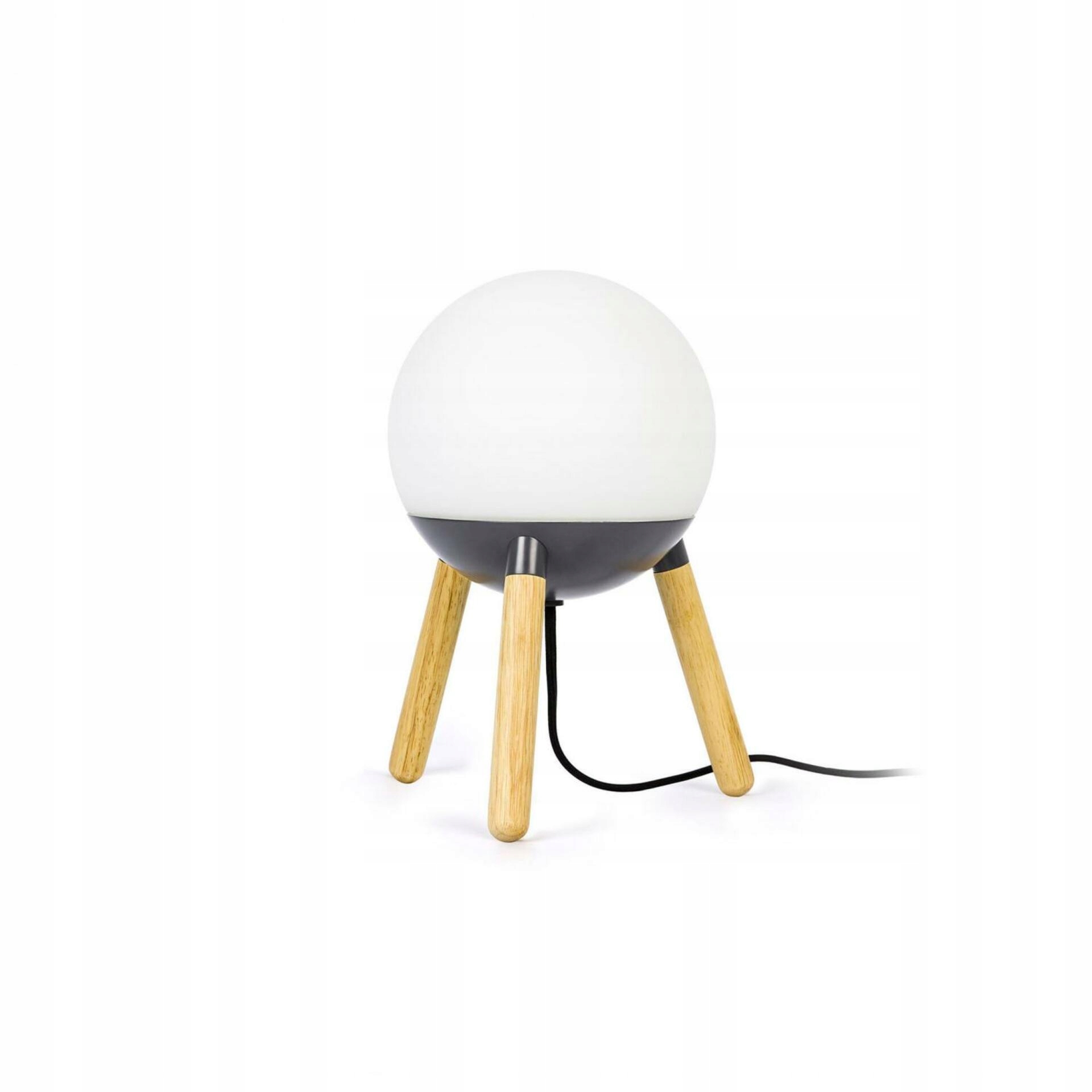 Stolná lampa Faro Mine Glass šedá sklo, drevo, moderný design, E27