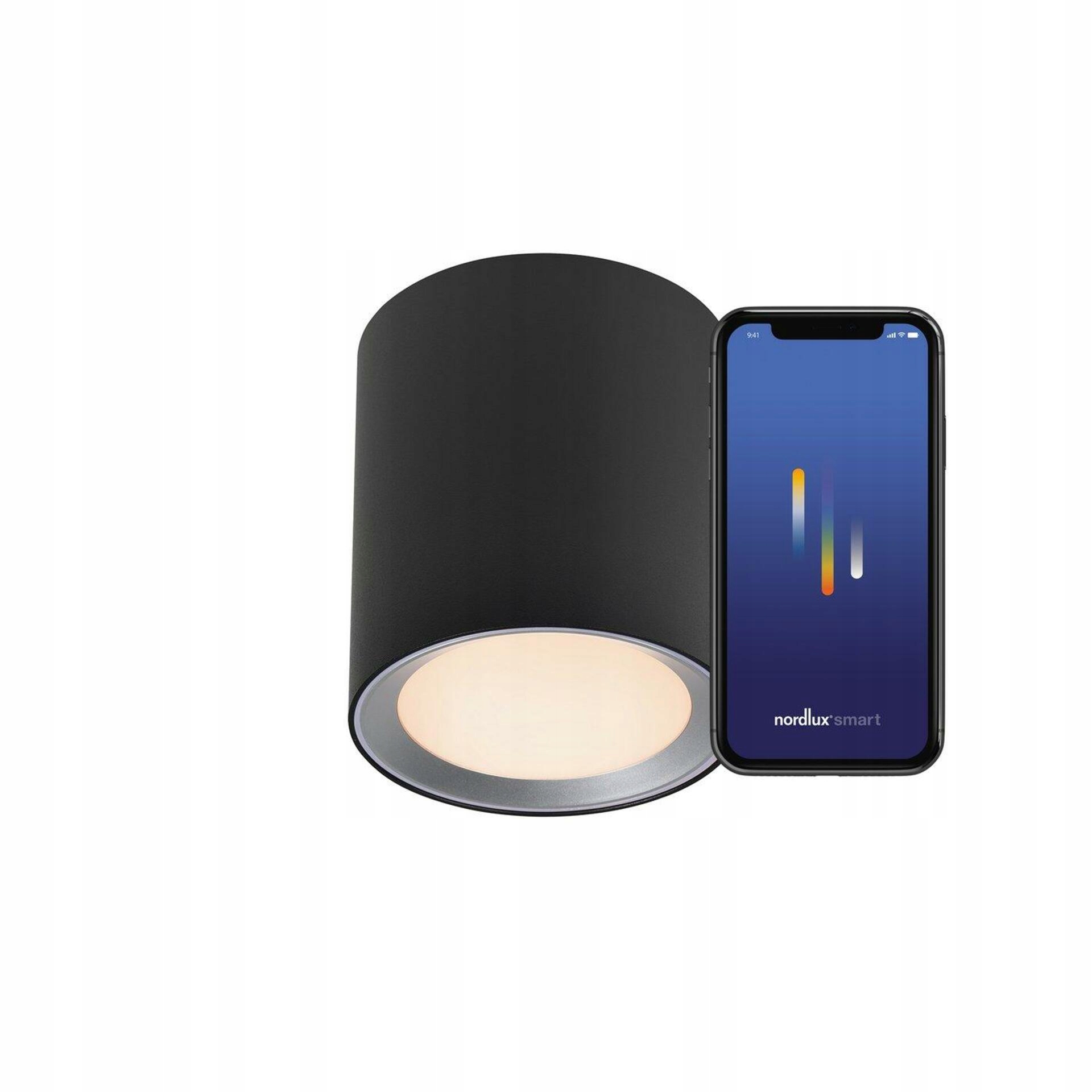 Nordlux Landon Smart Long stropní svítidlo černá, Led, IP44, 8W, stmívateln