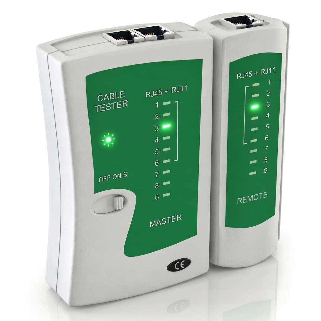 Tester okablowania Klanet RJ45/RJ11/RJ12 z diodami LED