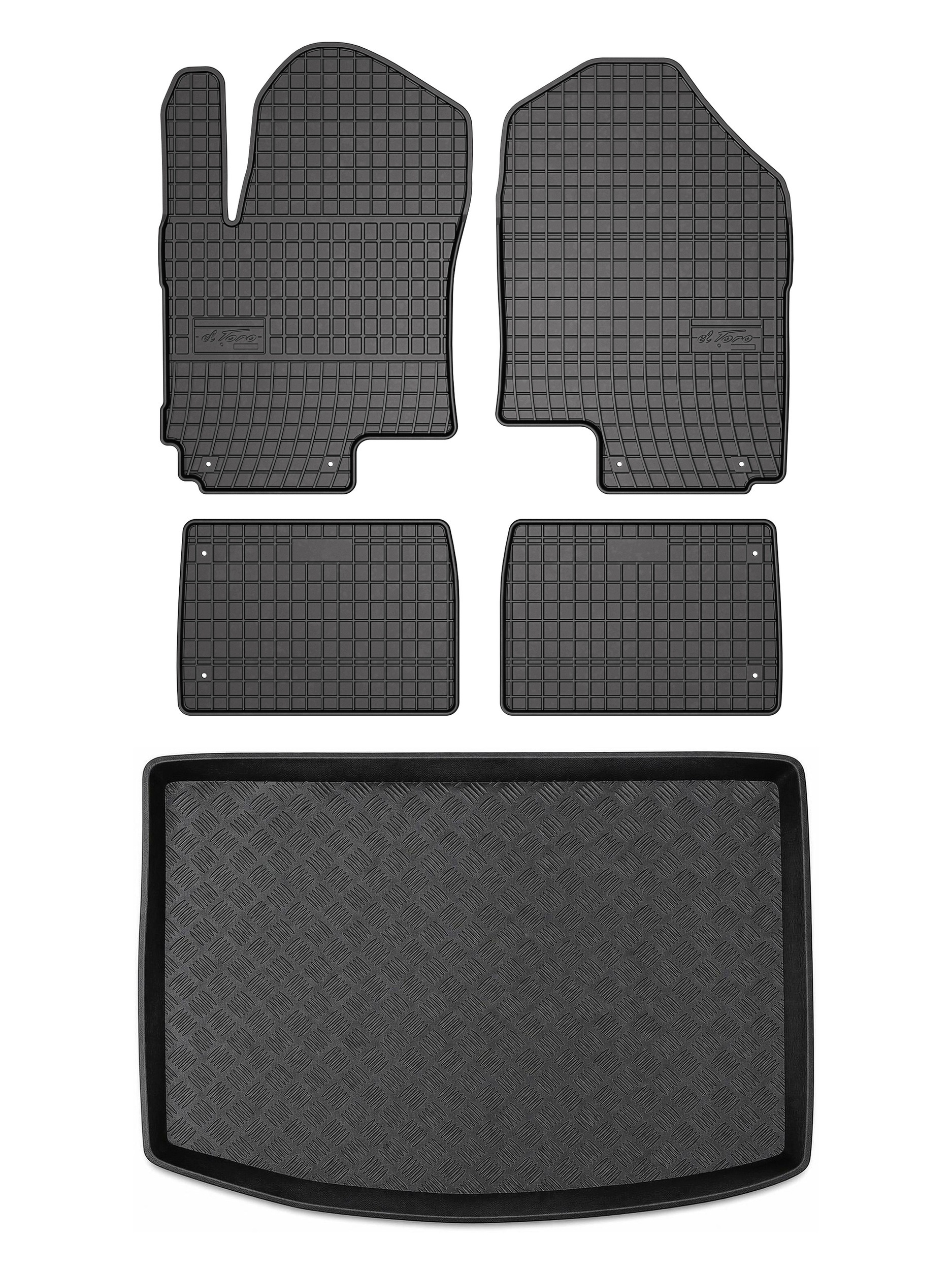 Gumové koberce SolidPRO rohož do kufru pro: Baic Beijing X75 2023- 5 el.