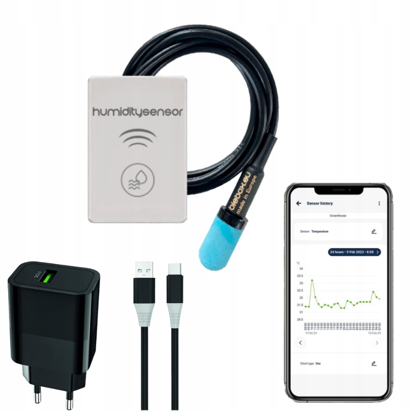 BleBox HumiditySensor Wifi snímač teploty vlhkosti napájací zdroj