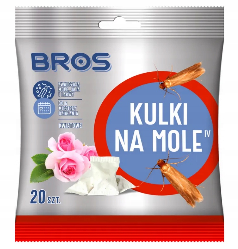 

Bros Kulki Na Mole Kwiatowe 20 Szt. Mole Odzieżowe
