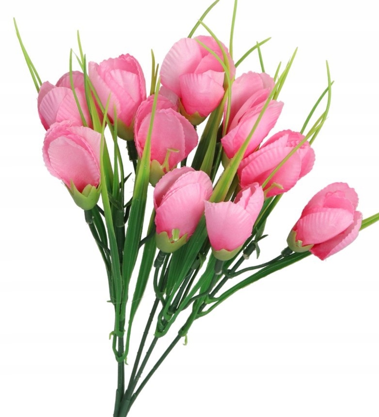 SZTUCZNE KWIATY BUKIET GAŁĄZKI KROKUSY W TRAWIE