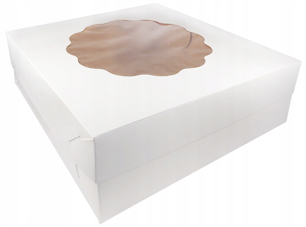 

Karton pudełko na tort ciasto biały 32x32x14 cm
